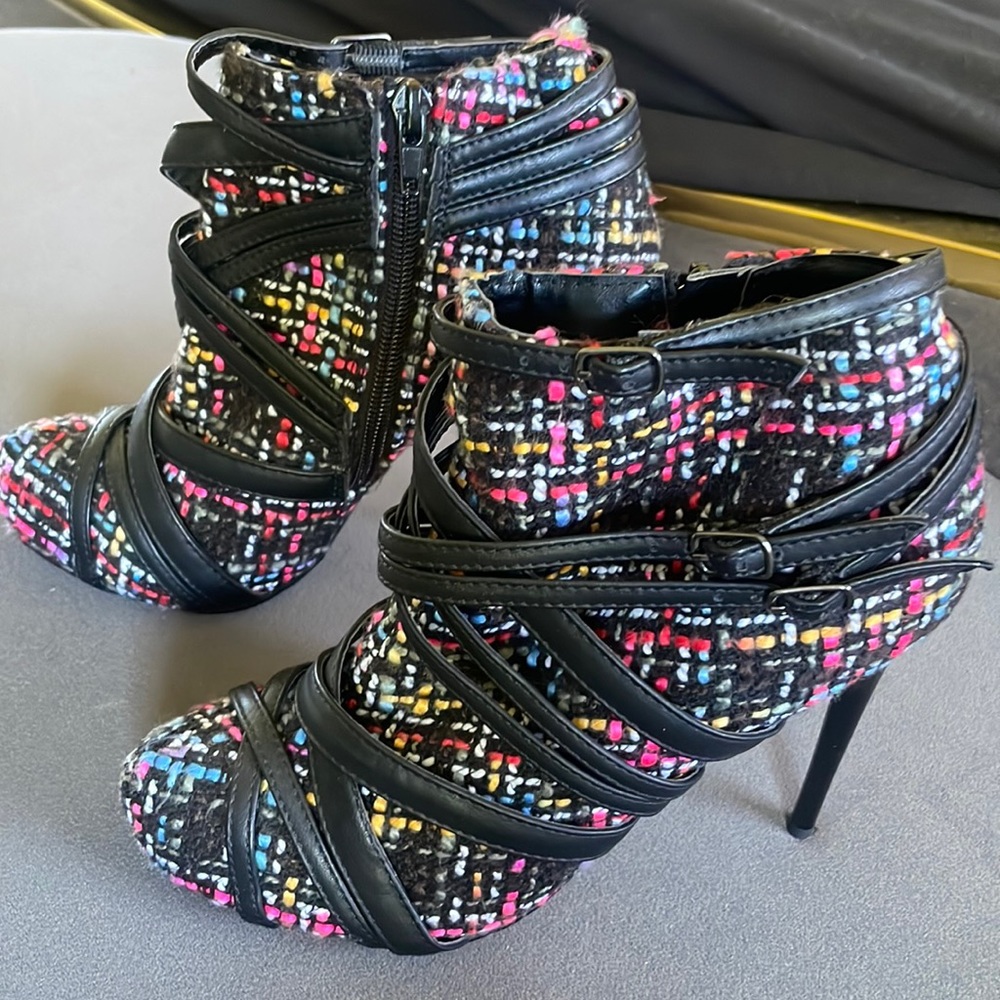 Tweed ankle boots